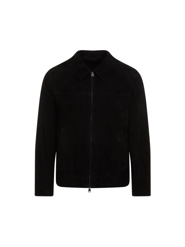 Black Suede Zip-up Jacket