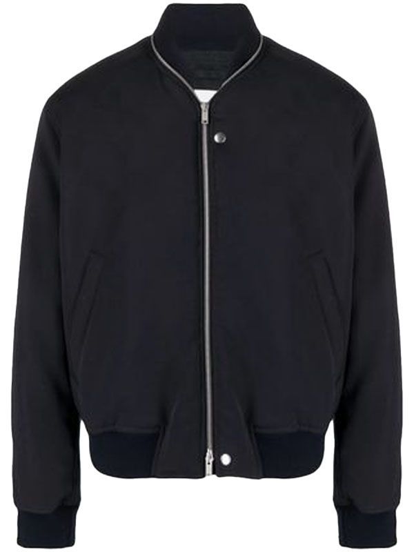 Zip-Up Wool Gabardine Bomber