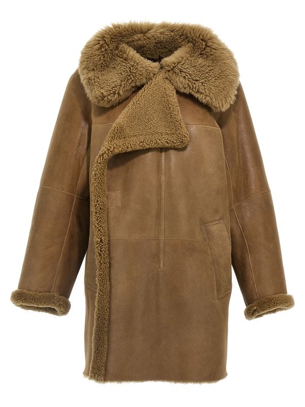 Asymmetrical Shearling Coat