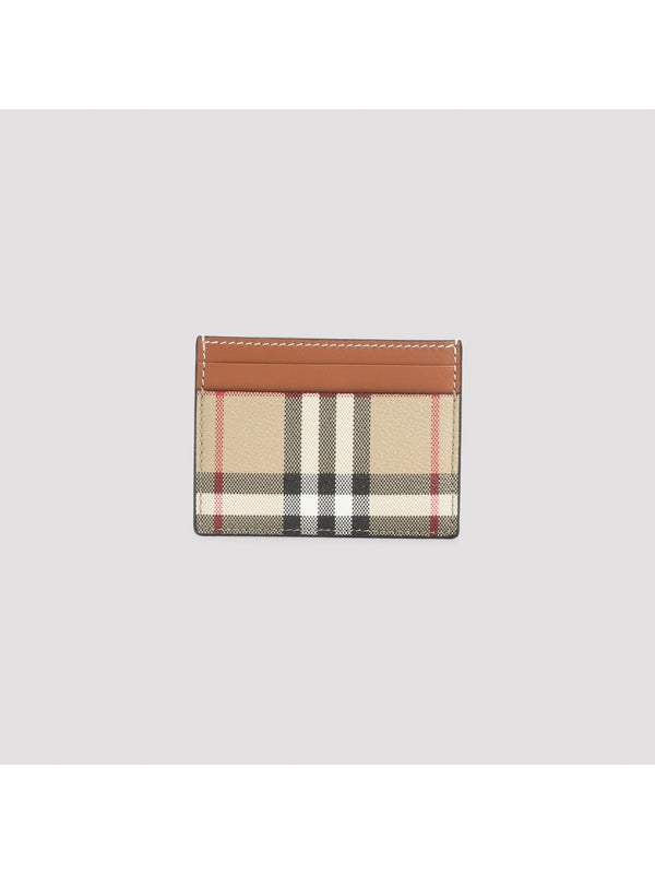 Burberry Checked Beige Card Holders