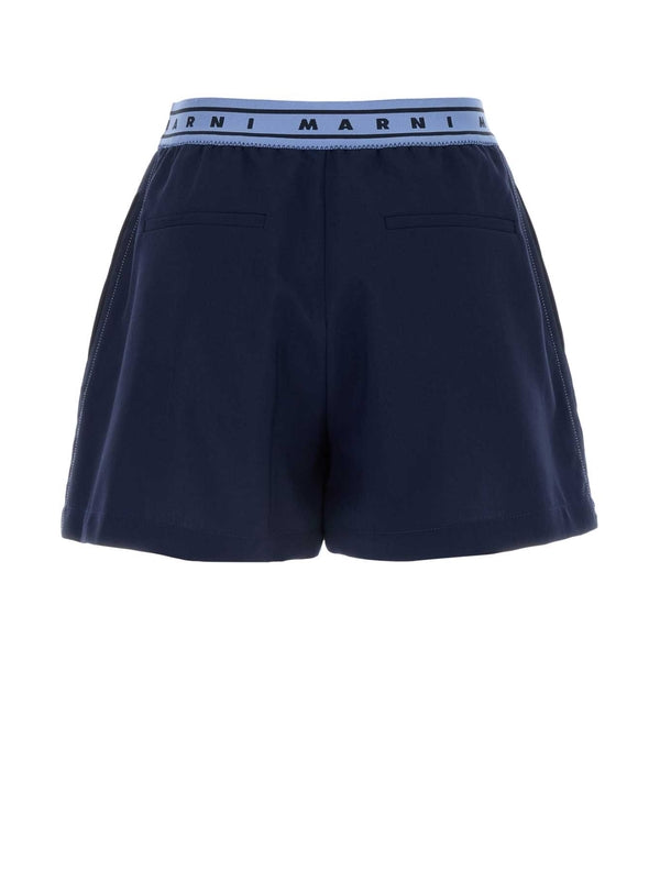 Waist Logo Band Wool Shorts