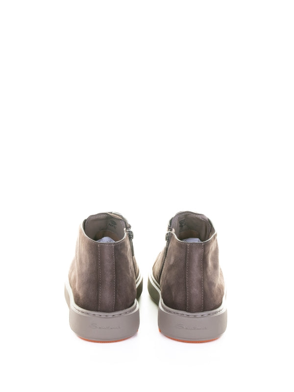 Santoni Grey Brown Lace-Up Boots