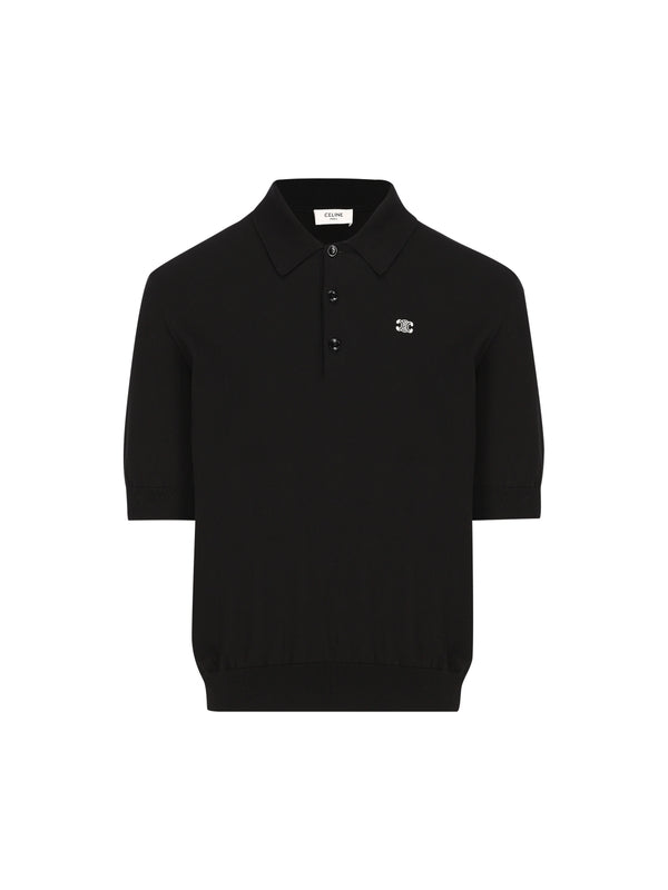 Triomphe Logo Embroidered Polo Shirt