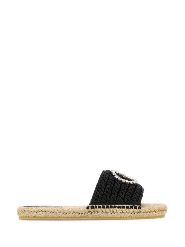 Gucci Black Espadrille Sandals