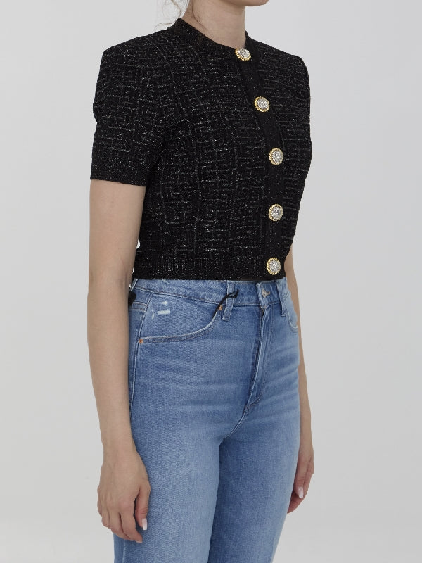 All-over Logo Crop Cardigan - Jente