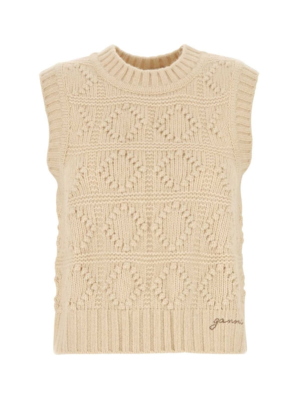 Logo Wool Cotton Knit Vest
