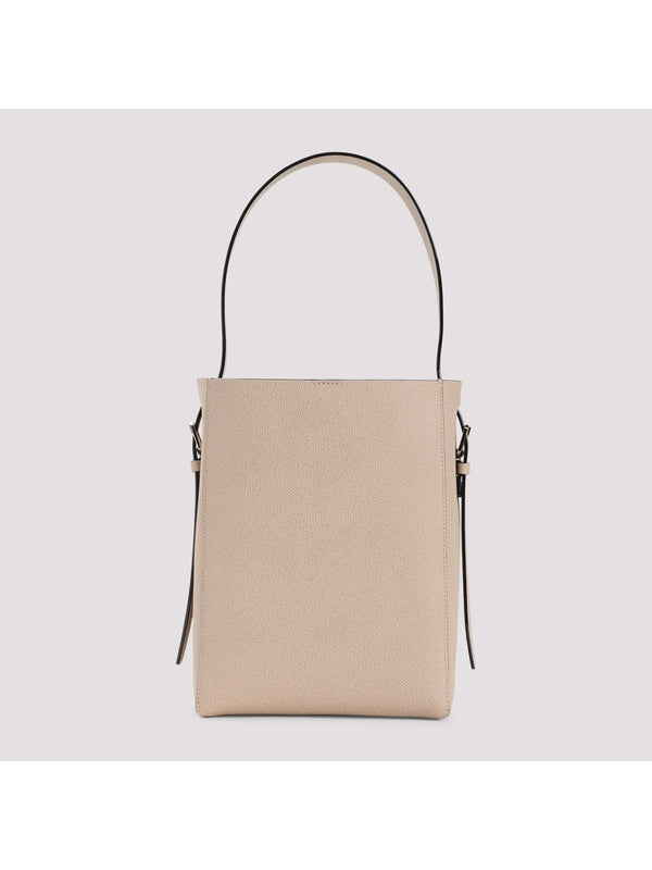 Pocket Detail Calfskin Small Bucket Bag