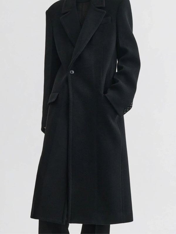Single Breasted Cashmere Wool Coat