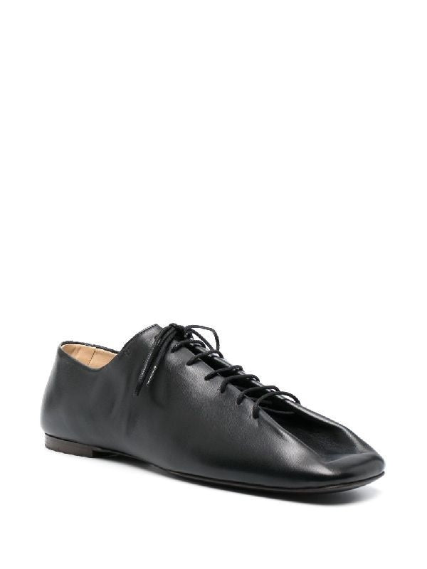 Square-toe Lace-up Derby Loafers