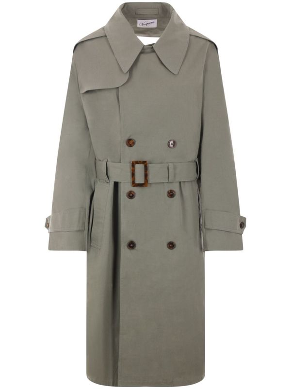 Backless Belted Trench Coat