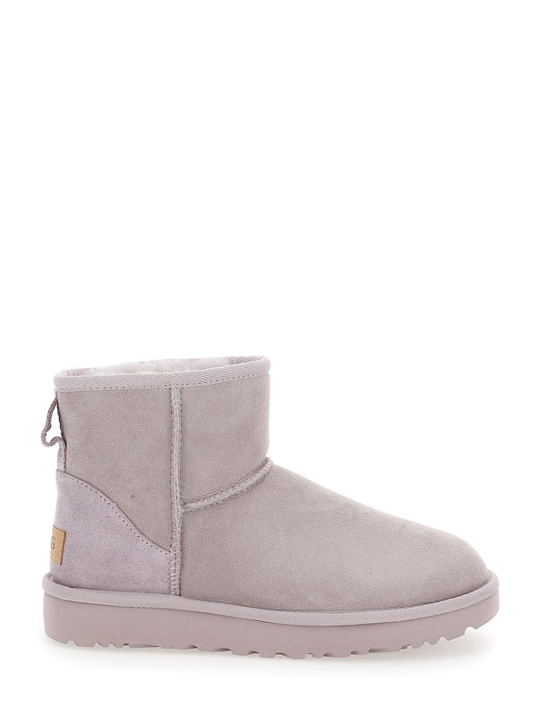 Light Gray 'Mini' Boots in Suede Woman Ankle Boots