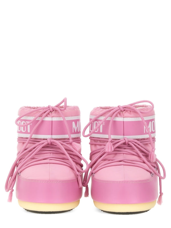 Moon Boot Pink Lace-Up Boots