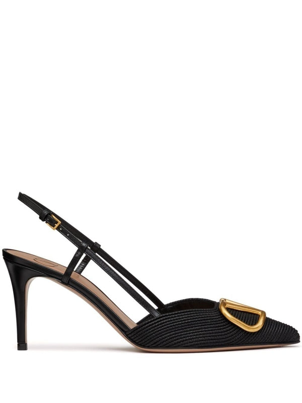 V logo sandal heels