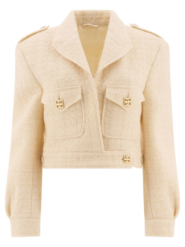 4G Detail Tweed Crop Jacket