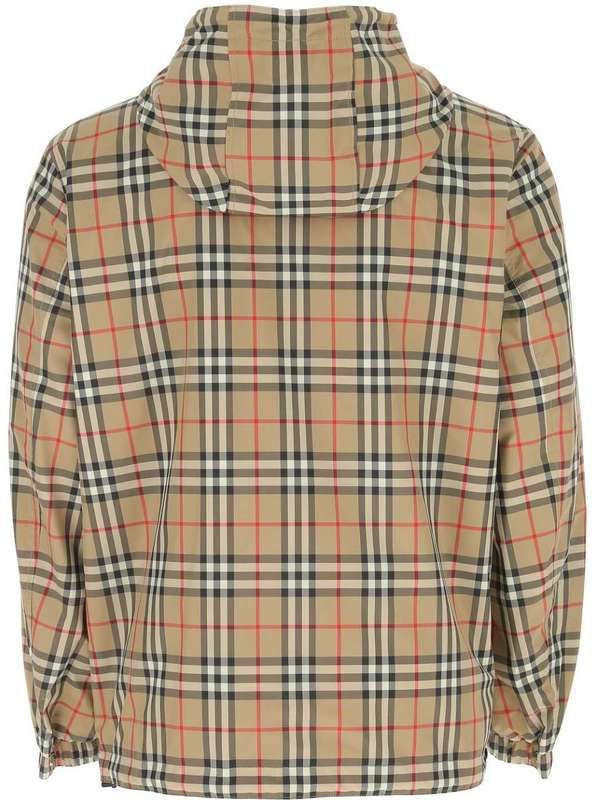 Vintage 格纹双面拉链连帽衫