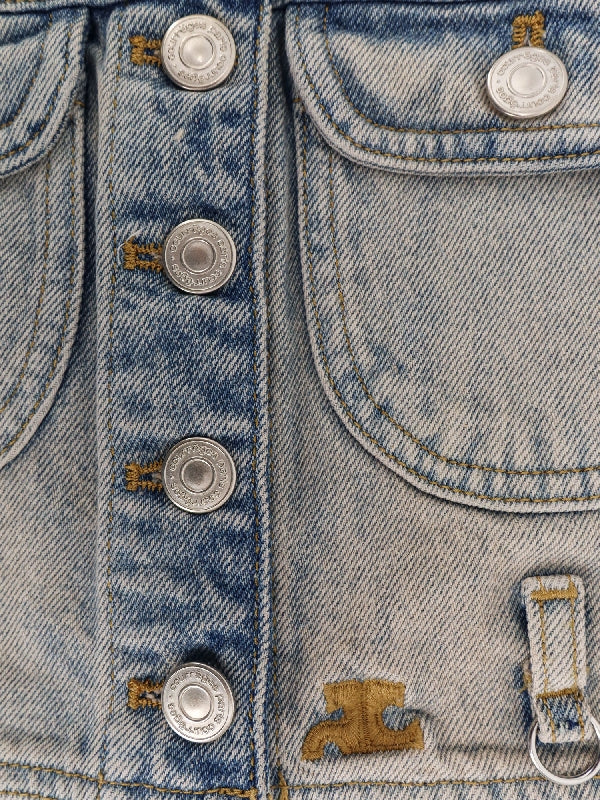 Multiflex Logo Embroidery Denim Vest