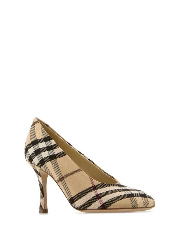 Vintage Check Pumps Heel