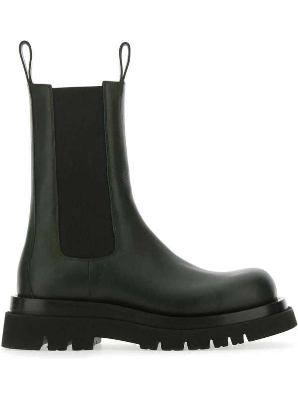 Bottle Green Color Lug Boots