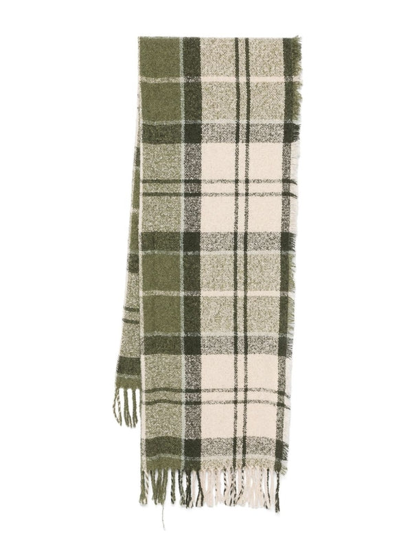 Check Pattern Fringe Scarf