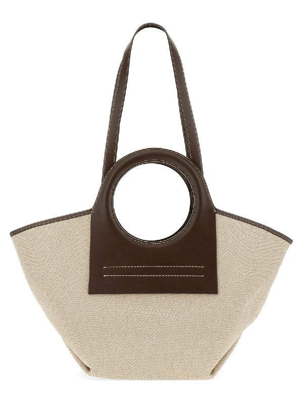 Cala Leather Trimming Canvas Small Tote Bag