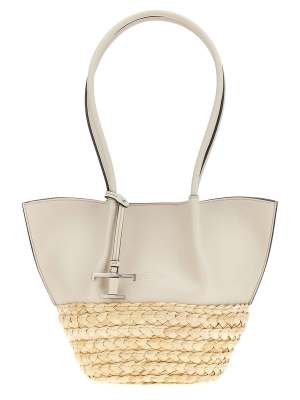 Bux Leather
  Raffia Small Tote Bag