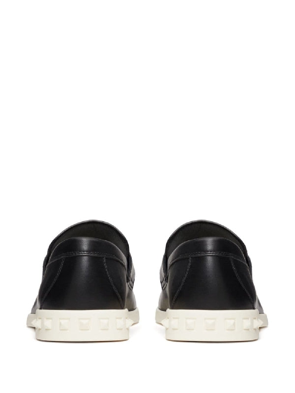 V Logo Stud Sole Loafers