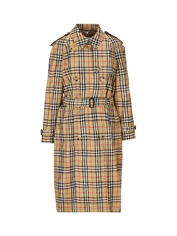 Vintage Check Trench Coat