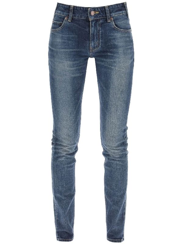 Slim Fit Washed Denim Pants
