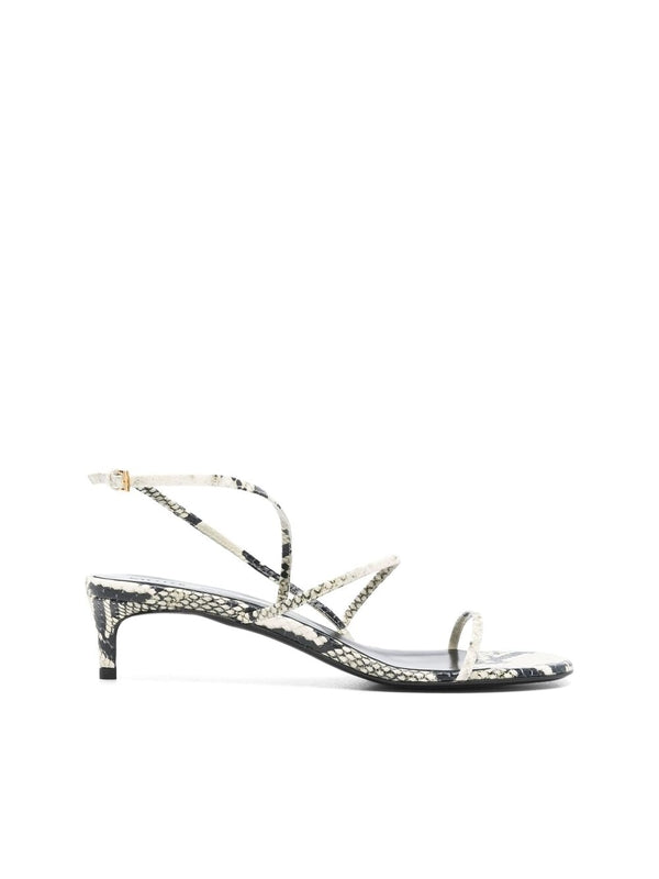 Python Effect Leather Sandal
  Heels
