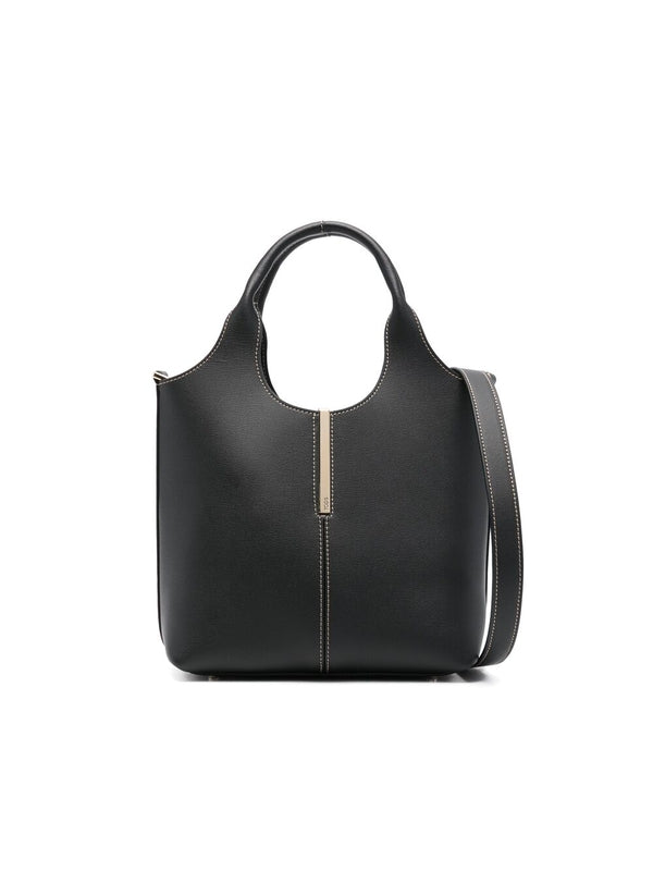 DI Metal Logo Leather Tote Bag