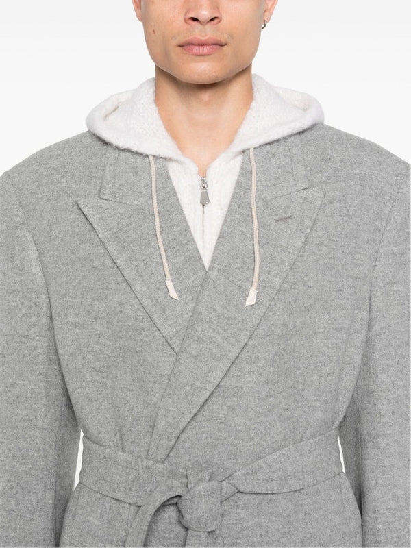 Wool Cashmere Belt Coat