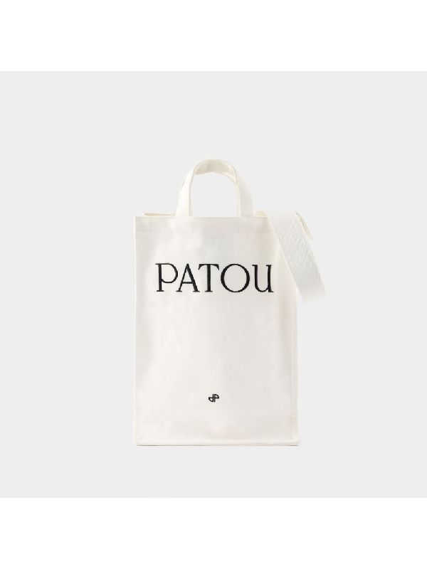 Logo Embroidered Vertical Cotton Canvas
  Tote Bag