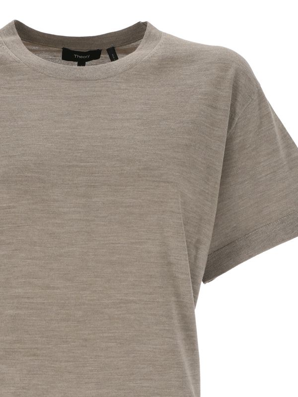 Wool Crop Short Sleeve Knit