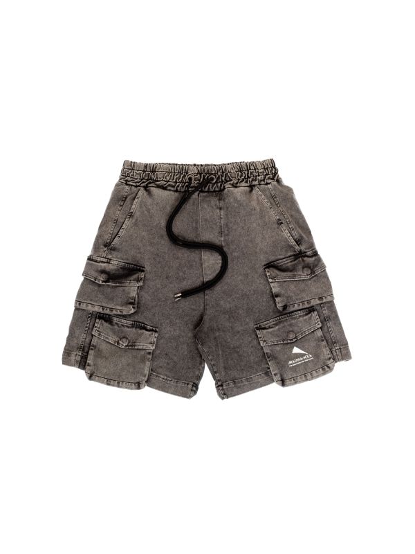 Logo Stone Washed Cargo Shorts