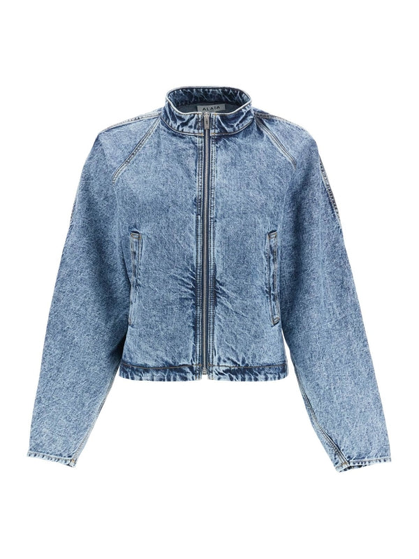 Round Racing Highneck Denim Jacket