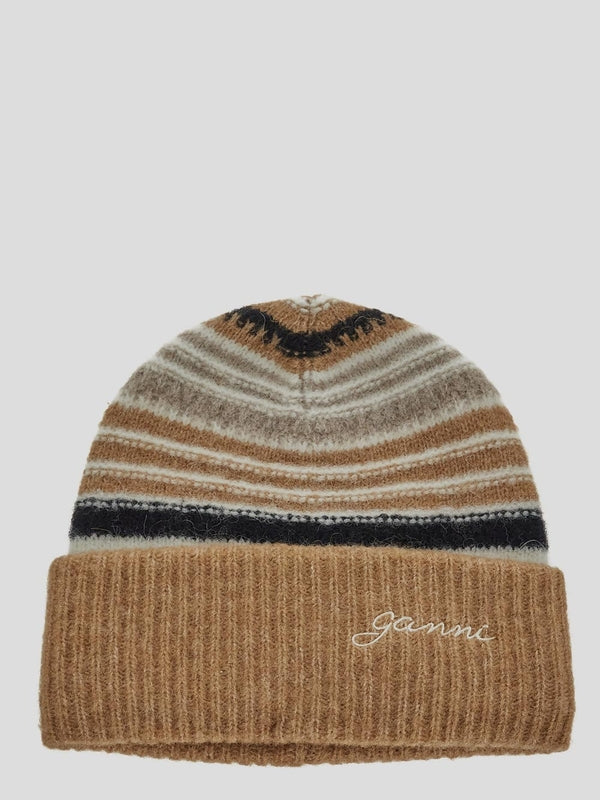 Logo Embroidered Stripe Beanie