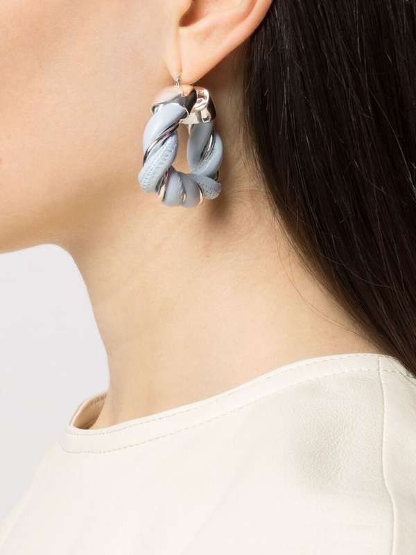 Twist Triangle Leather Earrings