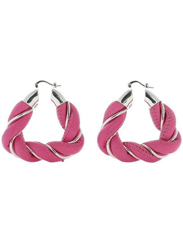 Twist Triangle Leather Earrings