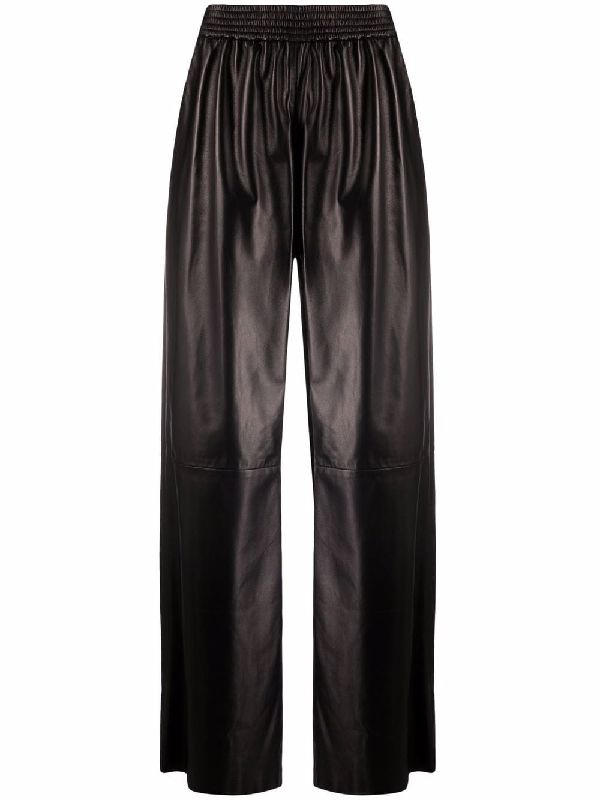 Banding Lambskin Wide Pants