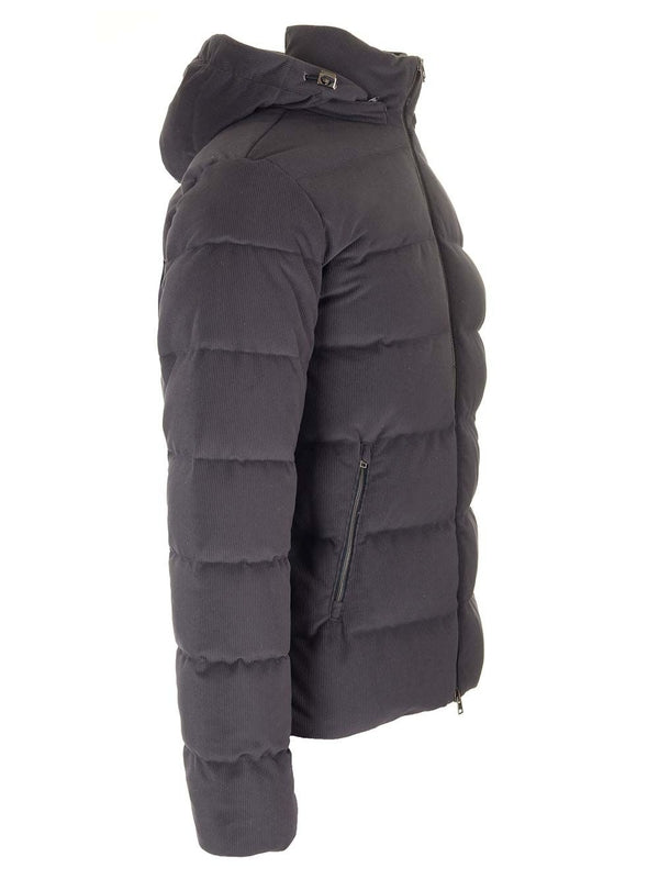 Blue Corduroy Down Padded Jacket