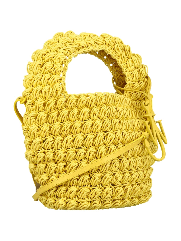 Yellow Crochet Cotton Popcorn Bag