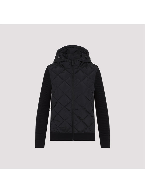 Quilting Knit Panel Hood Padded Jacket