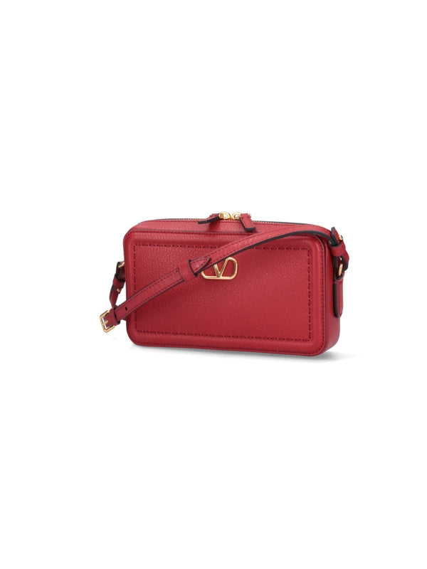 All-Time V Logo Leather Shoulder Bag