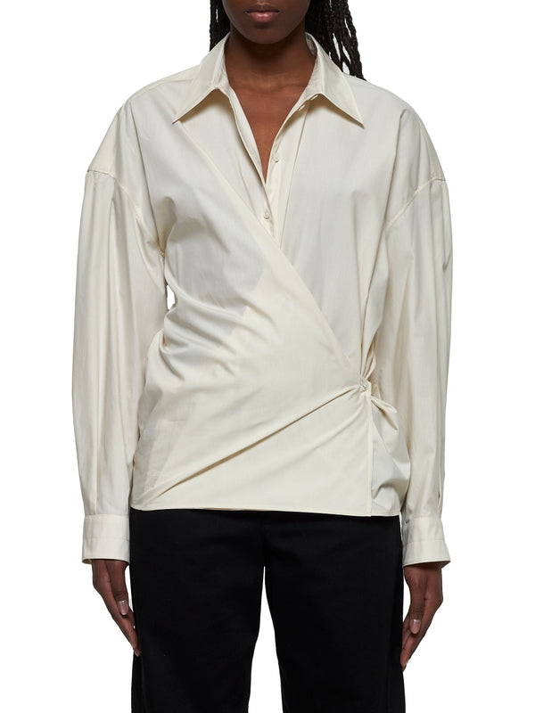 Beige Asymmetric Cotton Shirt