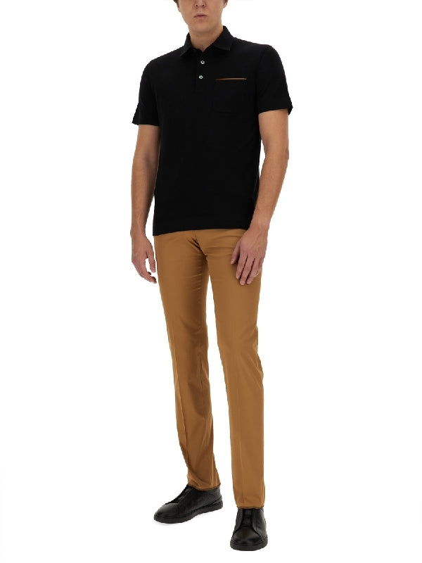 Brown Cotton Tailored Pants