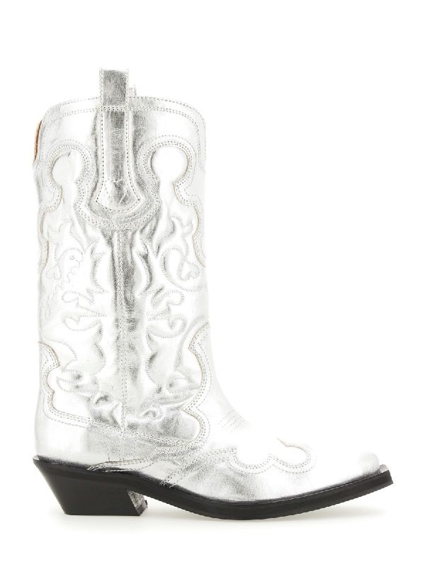 Silver Western Mid Boots