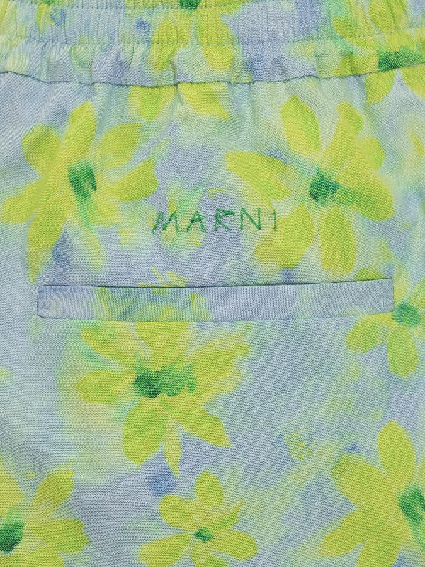 Watercolor Flower Banded Shorts