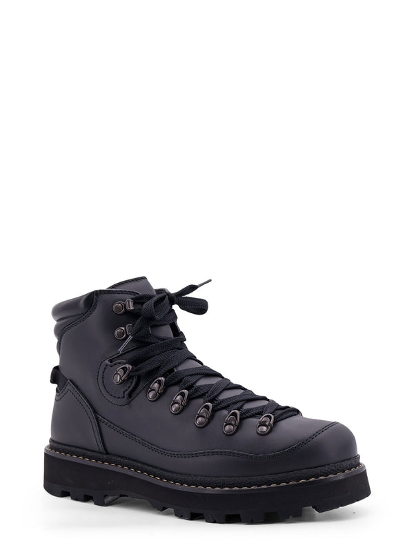 MONCLER - Peka Track Leather Lace-Up Boots - Jente