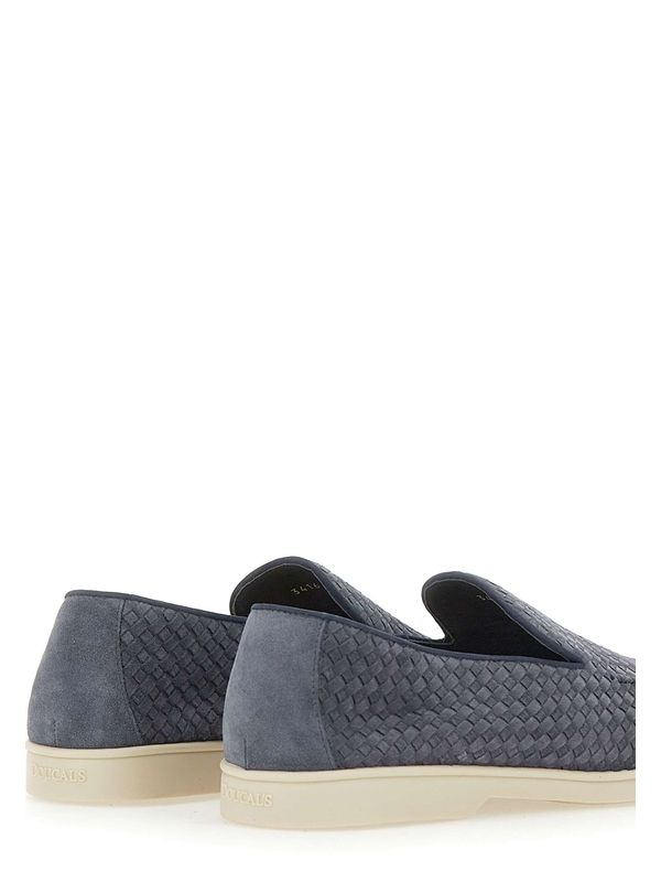 Woven Leather Slip-On Loafers