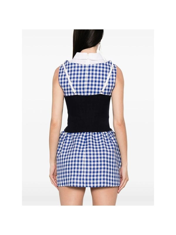 Logo Jacquard Silk Cashmere Tank Top